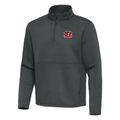 Cincinnati Bengals Antigua Twist Quarter-Zip Pullover Jacket - Pewter Pullover