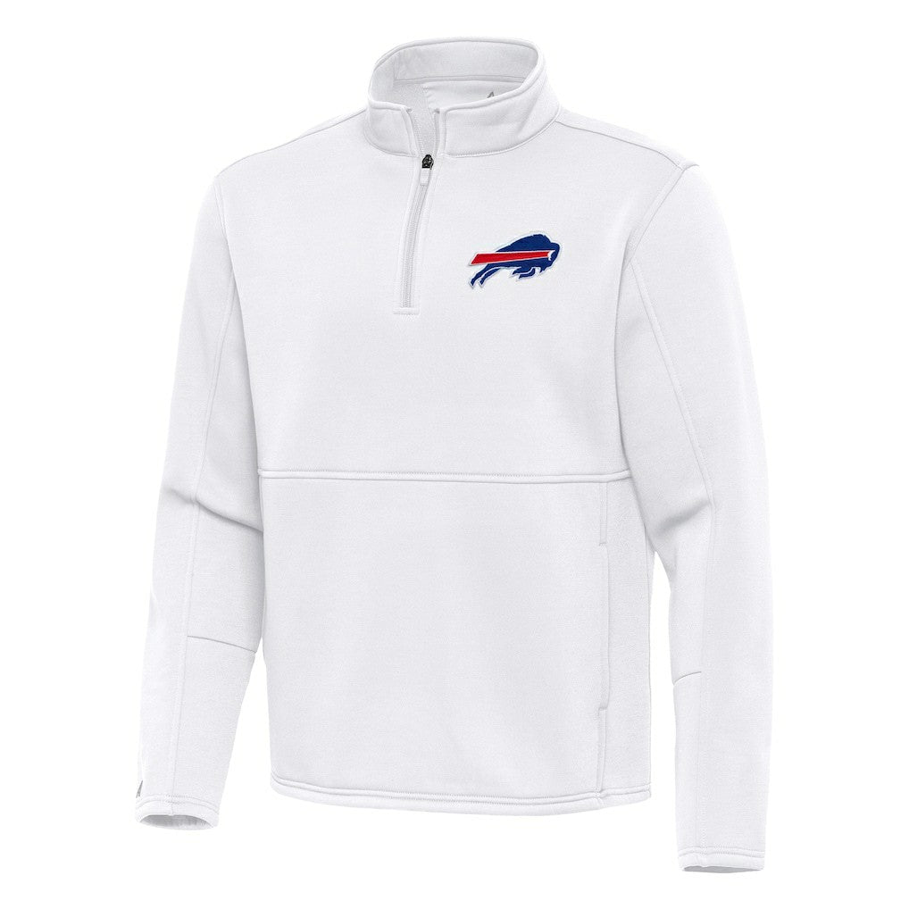 Buffalo Bills Antigua Twist Quarter-Zip Pullover Jacket - White Pullover