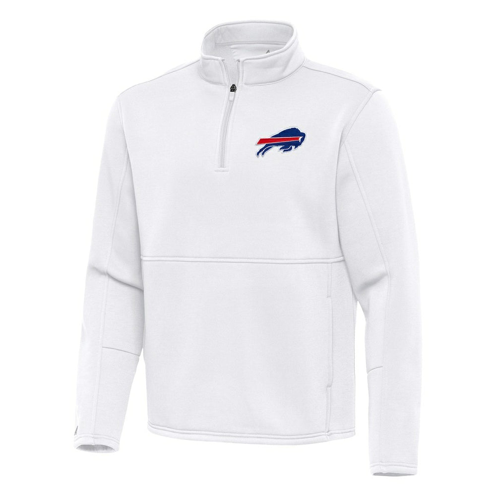 Buffalo Bills Antigua Twist Quarter-Zip Pullover Jacket - White Pullover