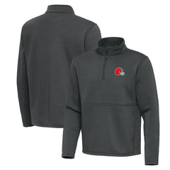 Cleveland Browns Antigua Twist Quarter-Zip Pullover Jacket - Pewter Pullover