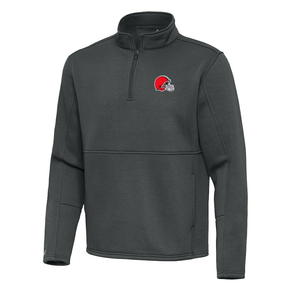 Cleveland Browns Antigua Twist Quarter-Zip Pullover Jacket - Pewter Pullover
