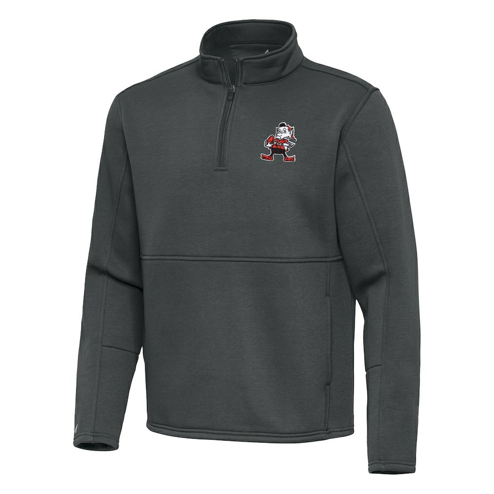Cleveland Browns Antigua Twist Quarter-Zip Pullover Jacket - Pewter Pullover