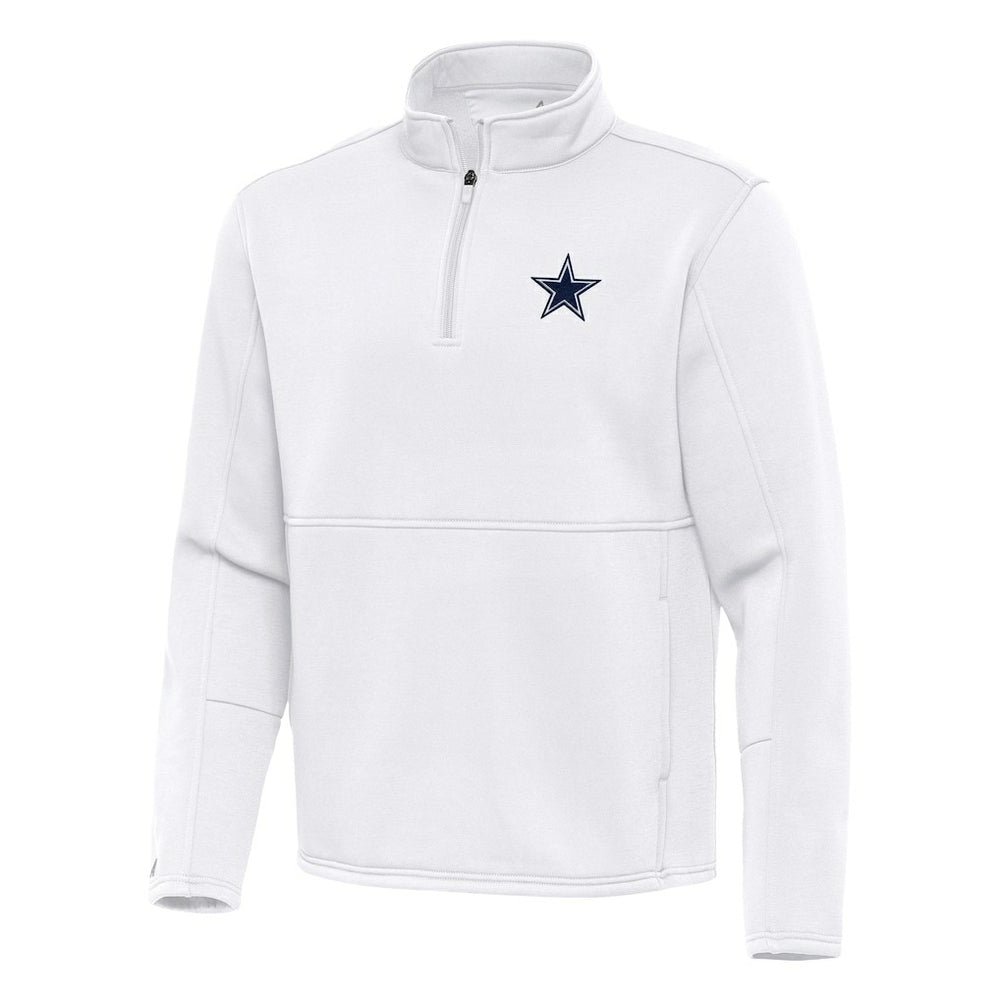 Dallas Cowboys Antigua Twist Quarter-Zip Pullover Jacket - White Pullover