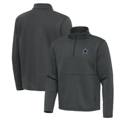 Dallas Cowboys Antigua Twist Quarter-Zip Pullover Jacket - Pewter Pullover
