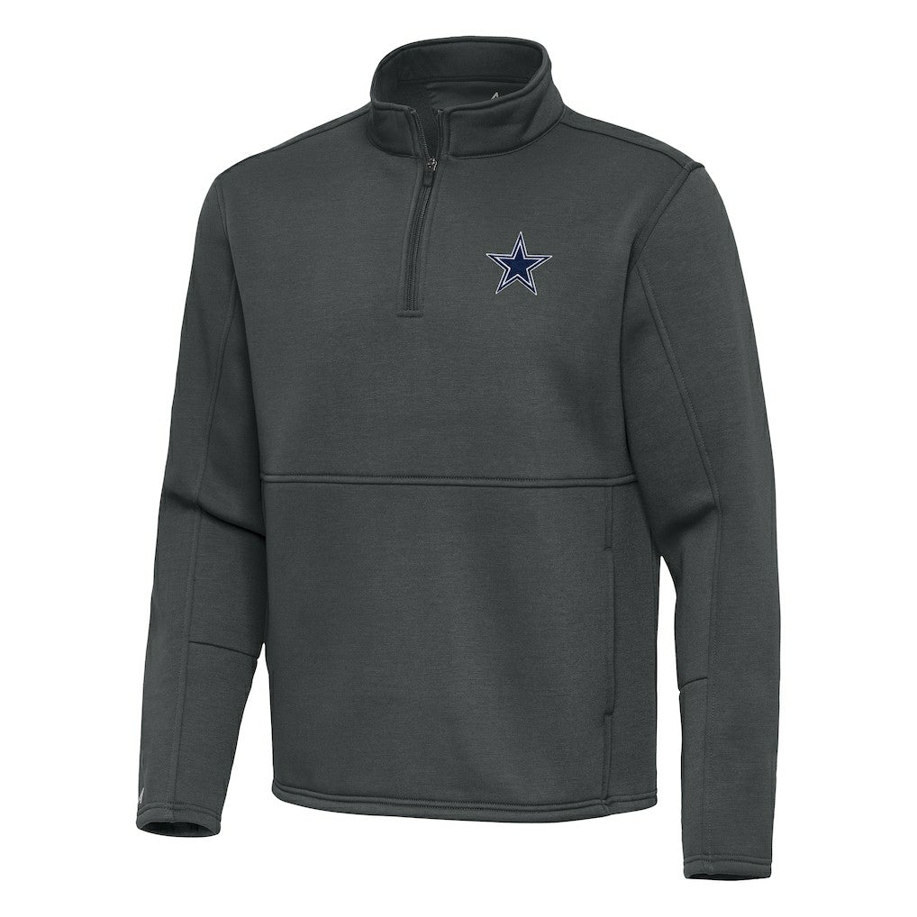 Dallas Cowboys Antigua Twist Quarter-Zip Pullover Jacket - Pewter Pullover
