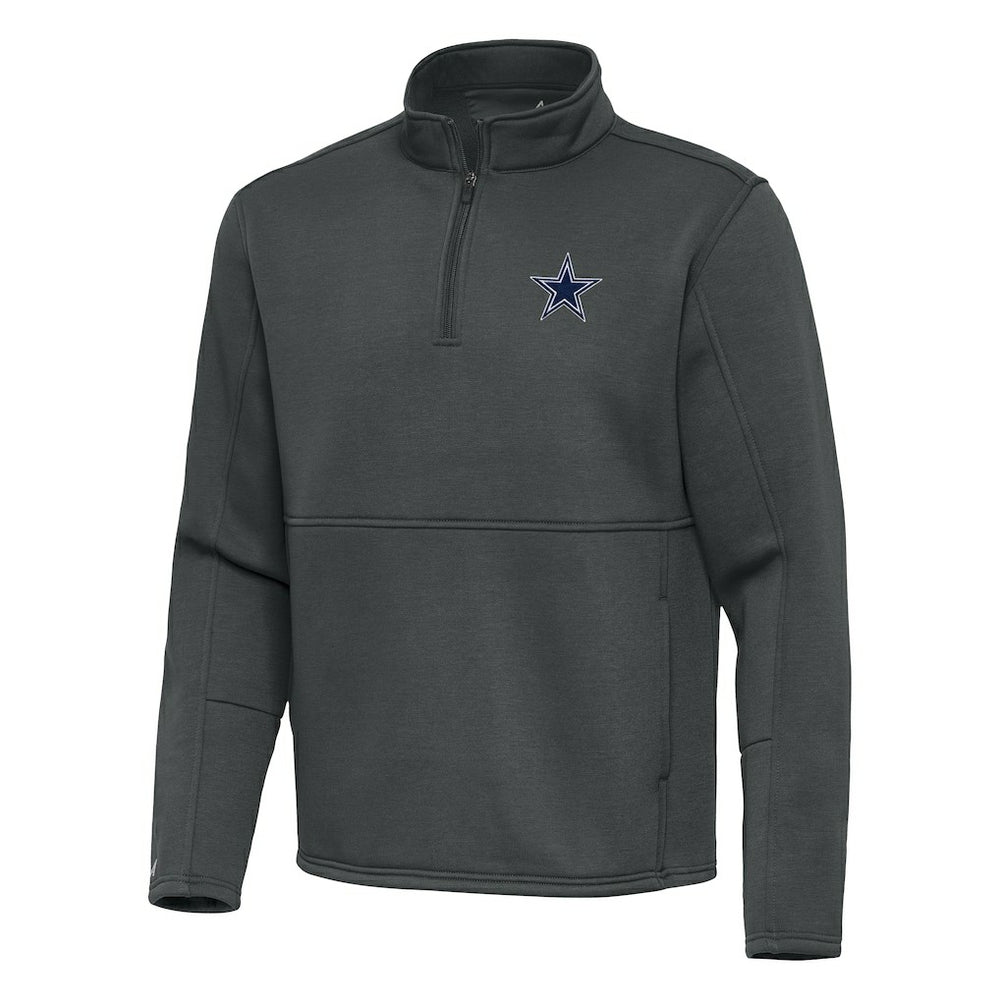 Dallas Cowboys Antigua Twist Quarter-Zip Pullover Jacket - Pewter Pullover