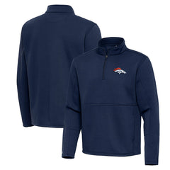 Denver Broncos Antigua Twist Quarter-Zip Pullover Jacket - Navy Pullover