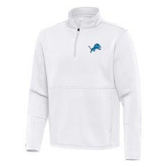 Detroit Lions Antigua Twist Quarter-Zip Pullover Jacket - White Pullover