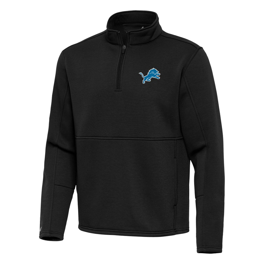 Detroit Lions Antigua Twist Quarter-Zip Pullover Jacket - Black Pullover