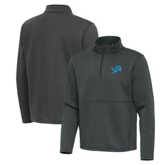Detroit Lions Antigua Twist Quarter-Zip Pullover Jacket - Pewter Pullover
