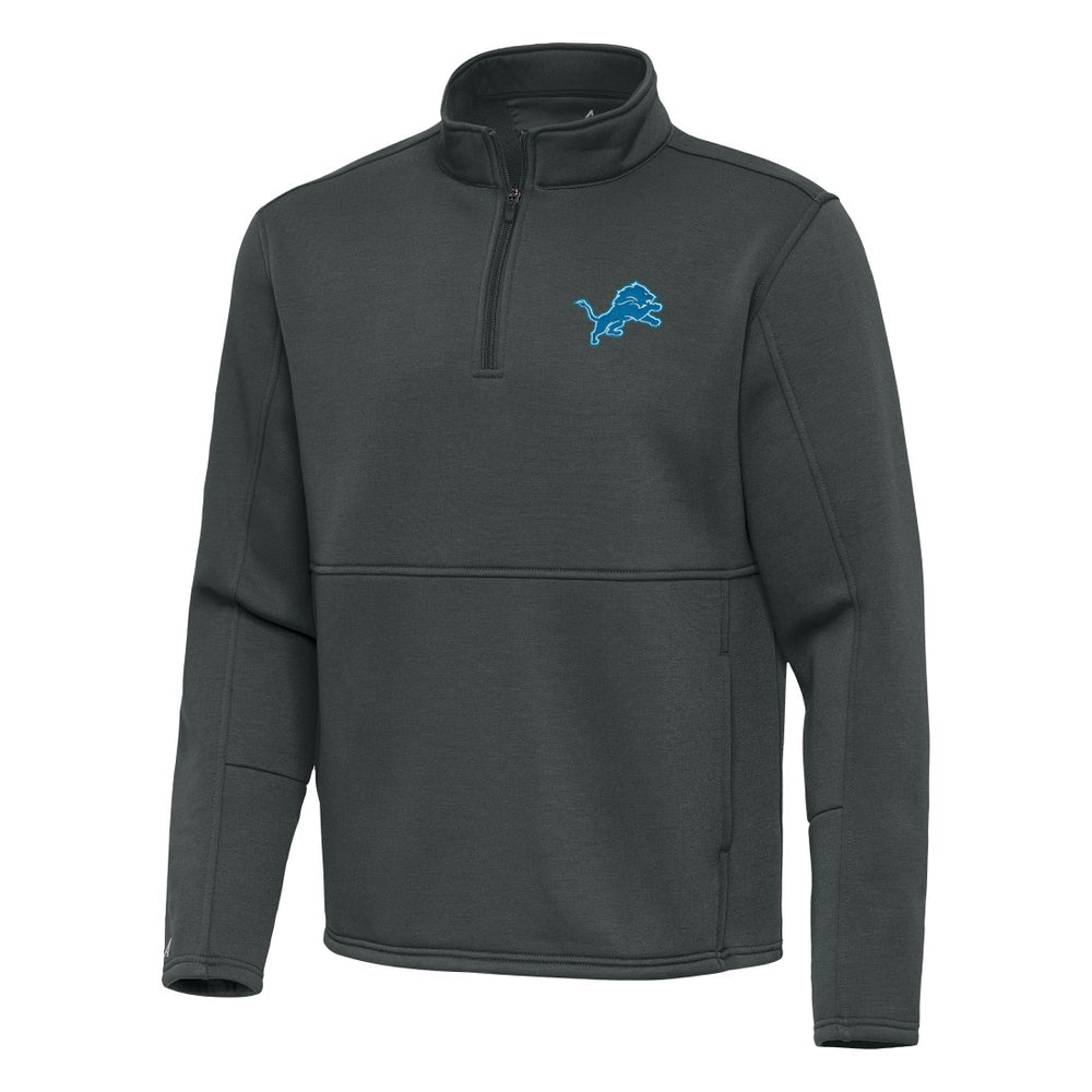 Detroit Lions Antigua Twist Quarter-Zip Pullover Jacket - Pewter Pullover
