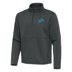 Detroit Lions Antigua Twist Quarter-Zip Pullover Jacket - Pewter Pullover