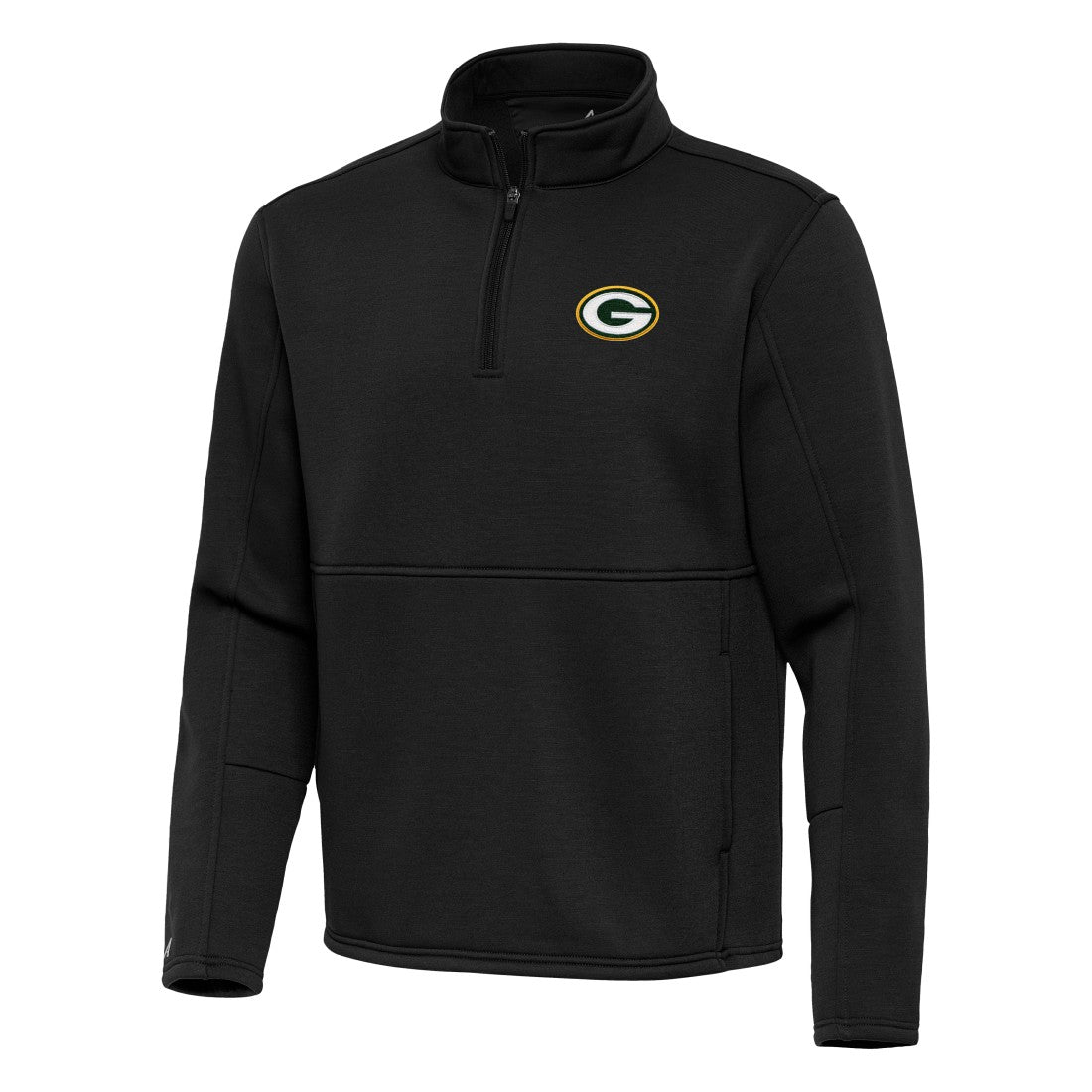 Green Bay Packers Antigua Twist Quarter-Zip Pullover Jacket - Black Pullover