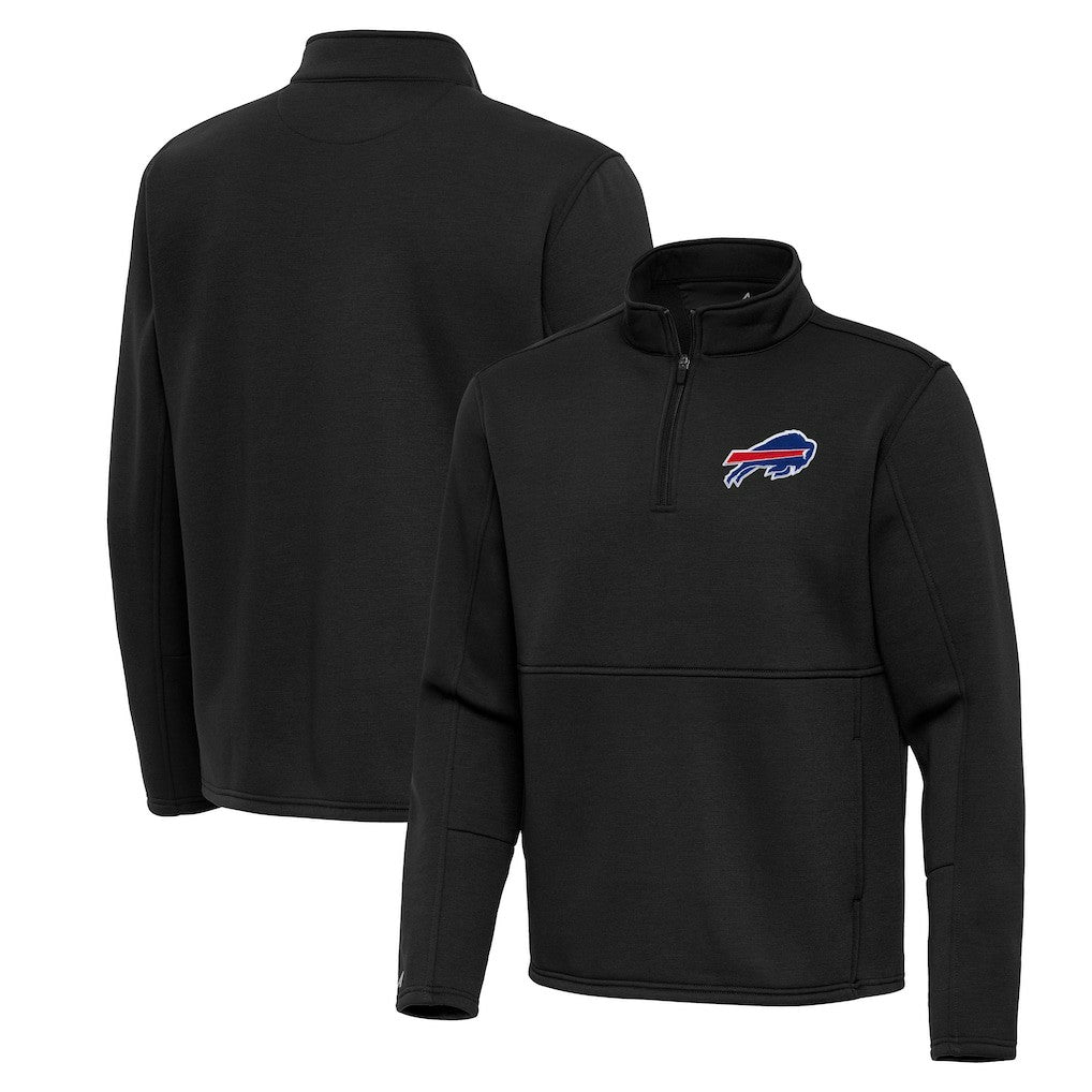 Buffalo Bills Antigua Twist Quarter-Zip Pullover Jacket - Black Pullover