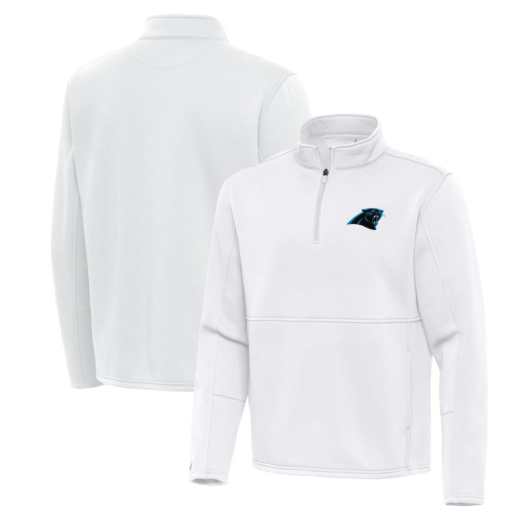 Carolina Panthers Antigua Twist Quarter-Zip Pullover Jacket - White Pullover
