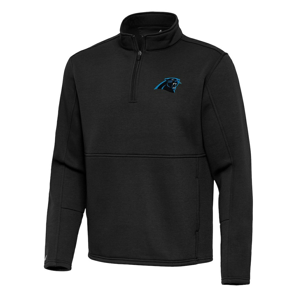 Carolina Panthers Antigua Twist Quarter-Zip Pullover Jacket - Black Pullover