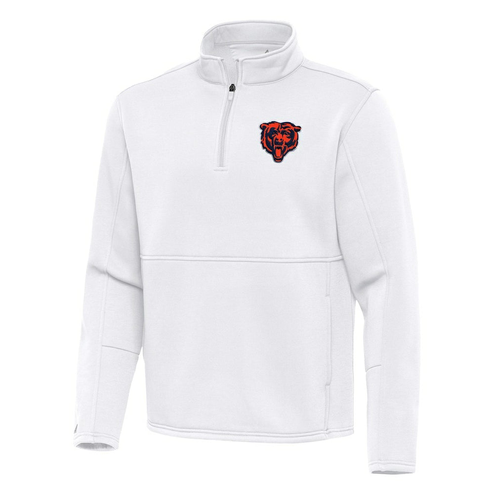 Chicago Bears Antigua Twist Quarter-Zip Pullover Jacket - White Pullover