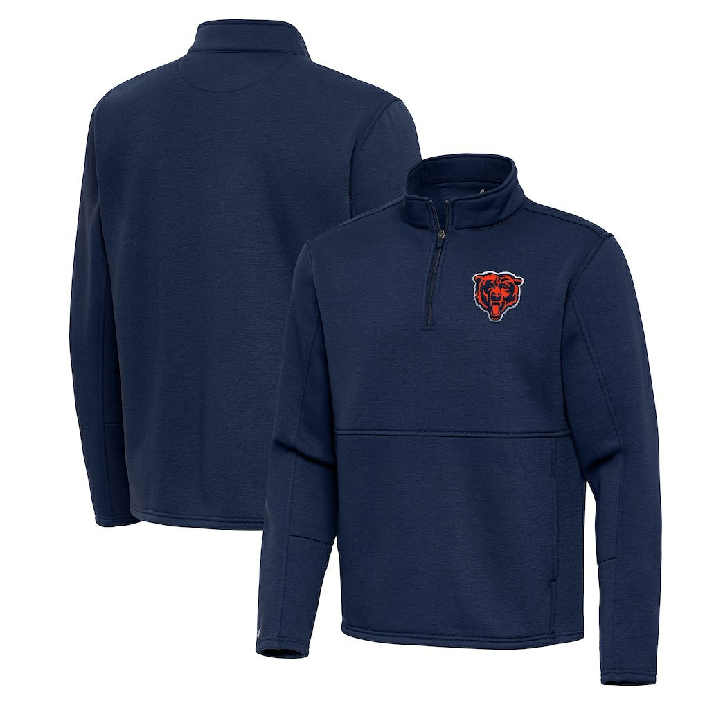 Chicago Bears Antigua Twist Quarter-Zip Pullover Jacket - Navy Pullover