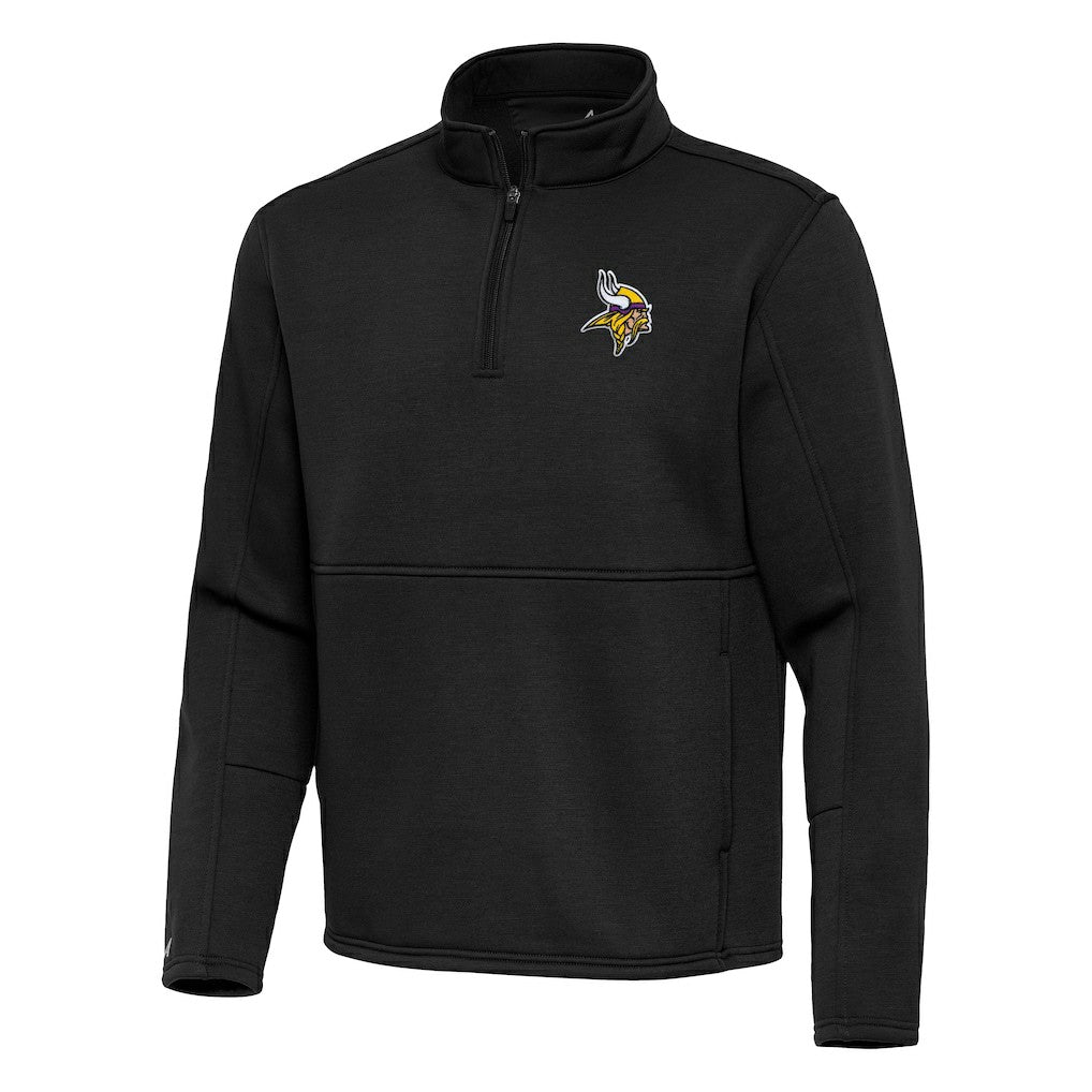 Minnesota Vikings Antigua Twist Quarter-Zip Pullover Jacket - Black Pullover