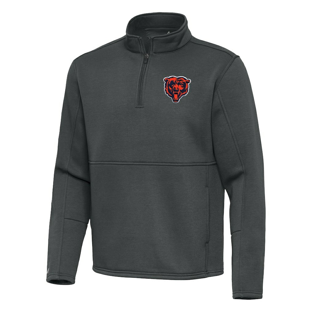 Chicago Bears Antigua Twist Quarter-Zip Pullover Jacket - Pewter Pullover