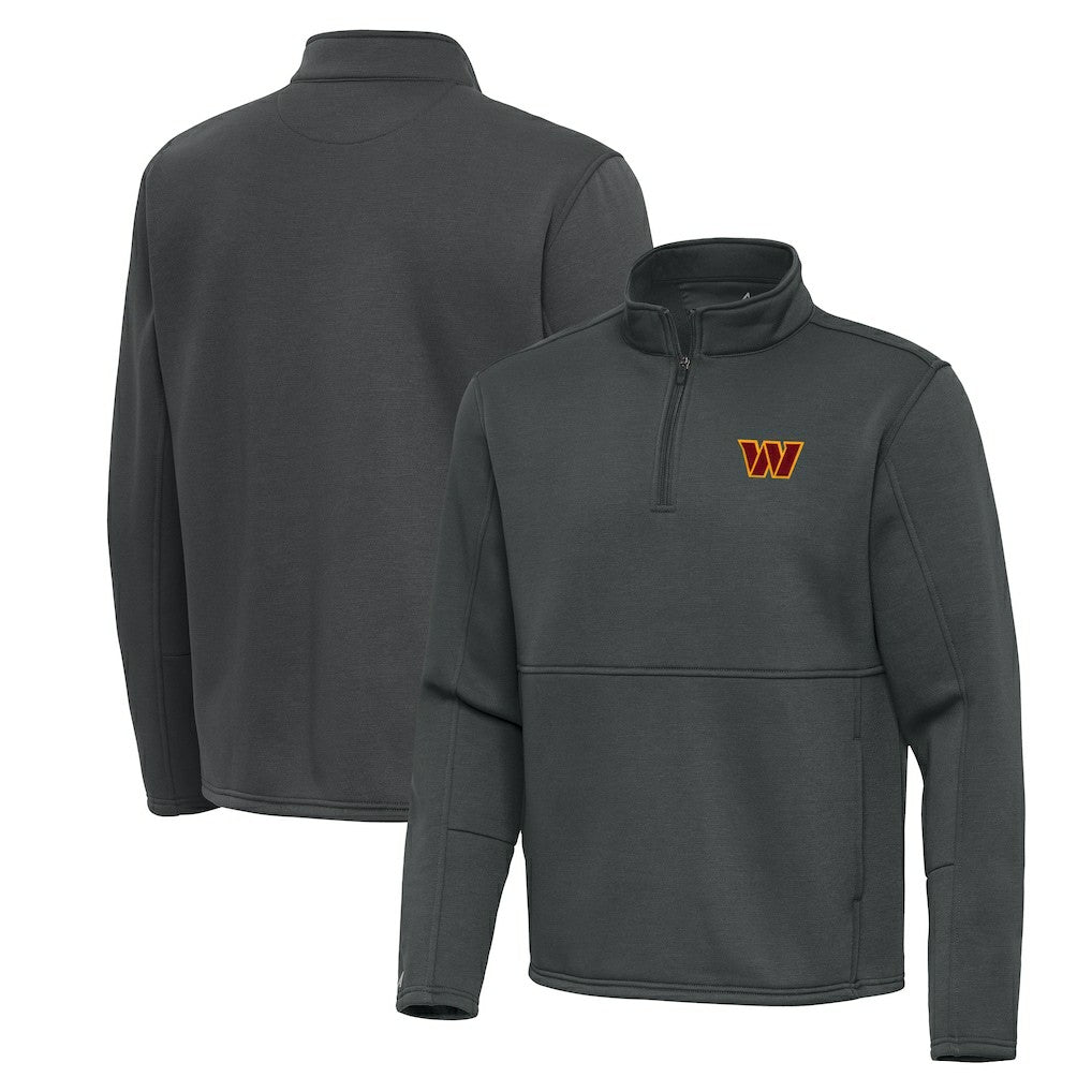 Washington Commanders Antigua Twist Quarter-Zip Pullover Jacket - Pewter Pullover