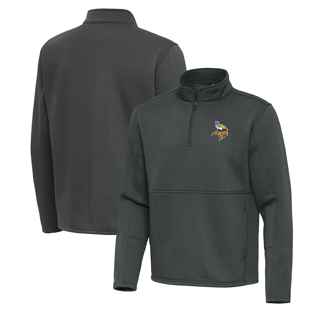 Minnesota Vikings Antigua Twist Quarter-Zip Pullover Jacket - Pewter Pullover
