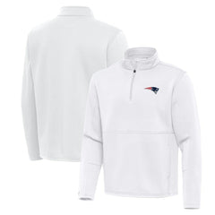 New England Patriots Antigua Twist Quarter-Zip Pullover Jacket - White Pullover