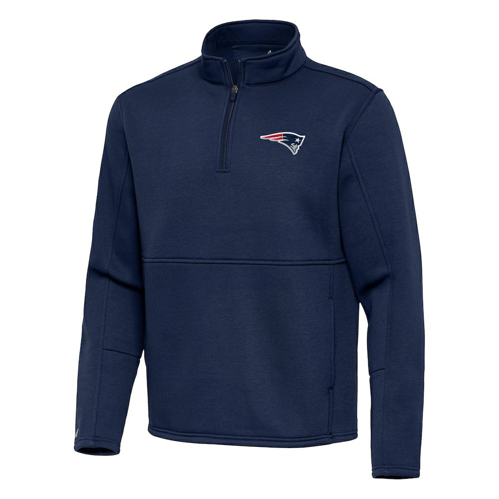 New England Patriots Antigua Twist Quarter-Zip Pullover Jacket - Navy Pullover