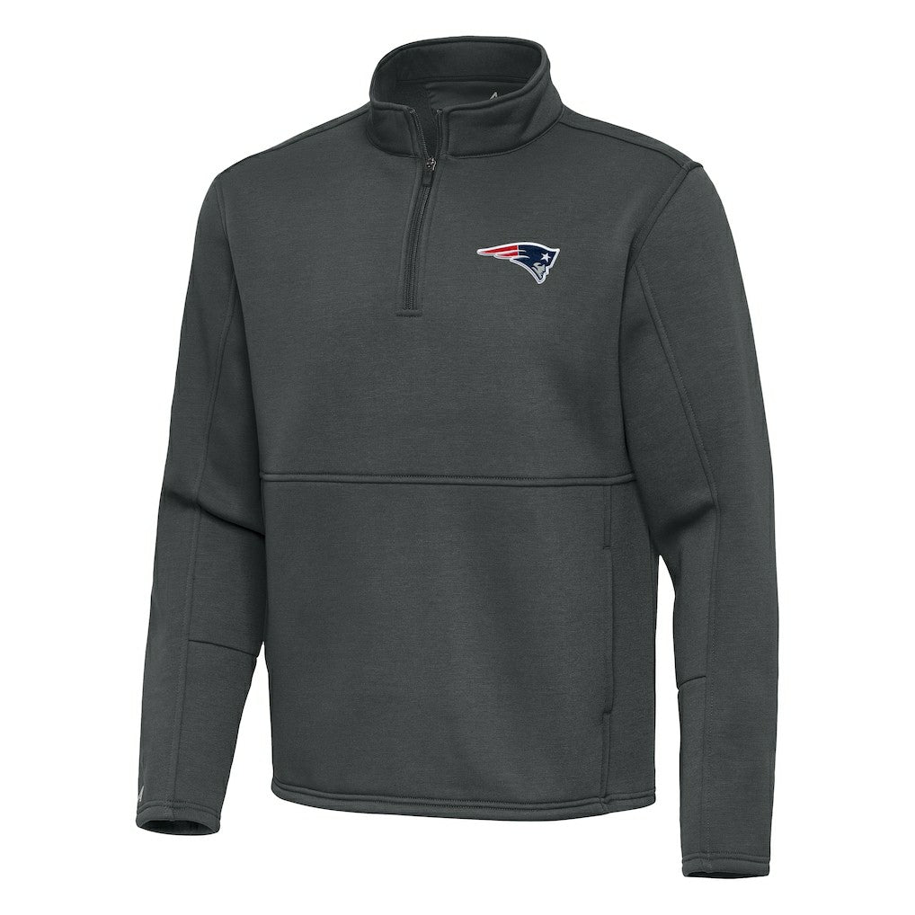 New England Patriots Antigua Twist Quarter-Zip Pullover Jacket - Pewter Pullover