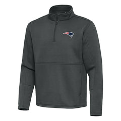 New England Patriots Antigua Twist Quarter-Zip Pullover Jacket - Pewter Pullover