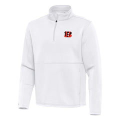 Cincinnati Bengals Antigua Twist Quarter-Zip Pullover Jacket - White Pullover