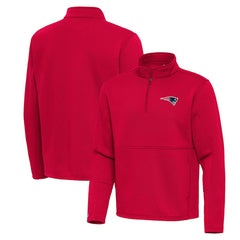 New England Patriots Antigua Twist Quarter-Zip Pullover Jacket - Red Pullover