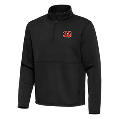 Cincinnati Bengals Antigua Twist Quarter-Zip Pullover Jacket - Black Pullover