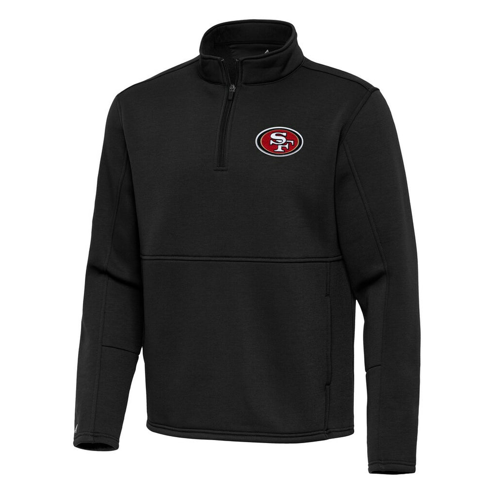San Francisco 49ers Antigua Twist Quarter-Zip Pullover Jacket - Black Pullover