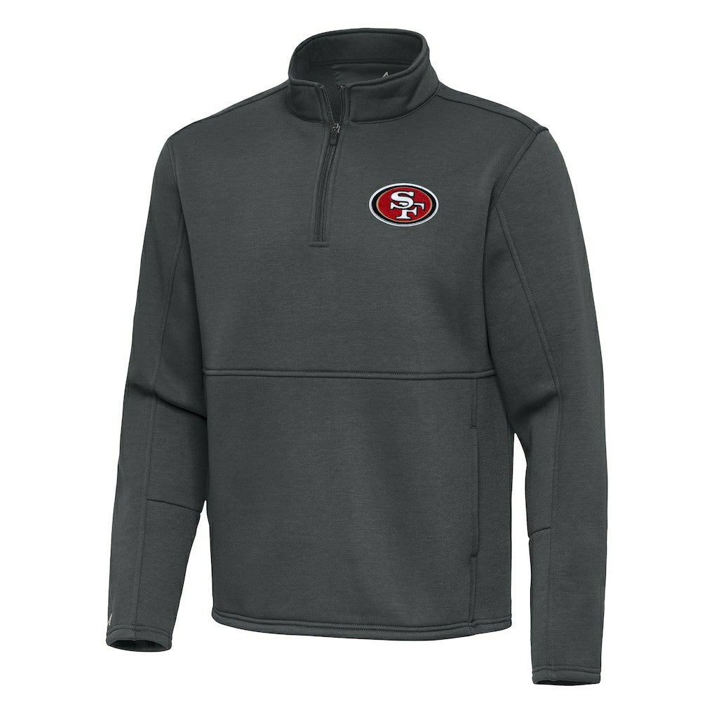 San Francisco 49ers Antigua Twist Quarter-Zip Pullover Jacket - Pewter Pullover