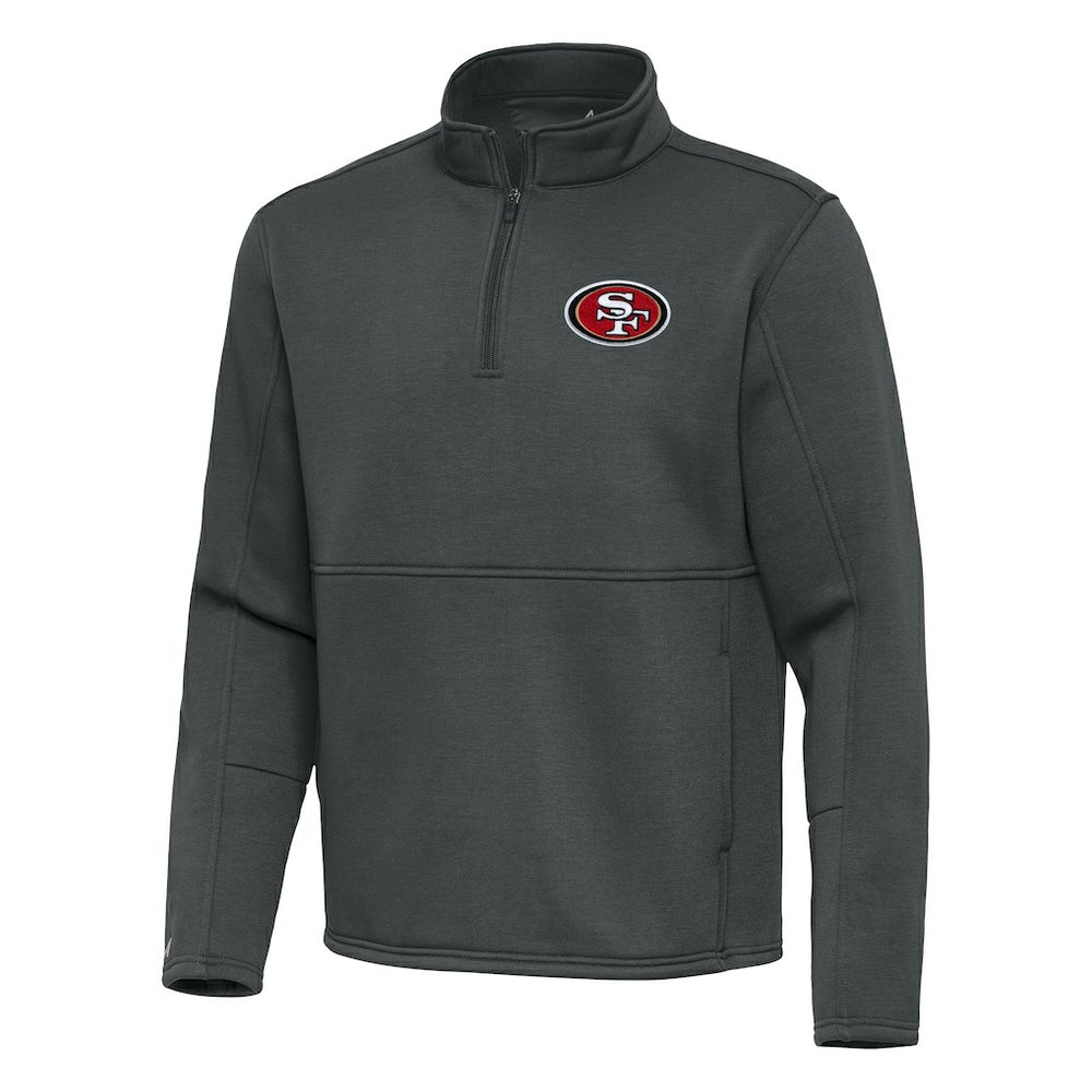 San Francisco 49ers Antigua Twist Quarter-Zip Pullover Jacket - Pewter Pullover