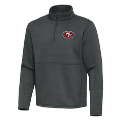 San Francisco 49ers Antigua Twist Quarter-Zip Pullover Jacket - Pewter Pullover
