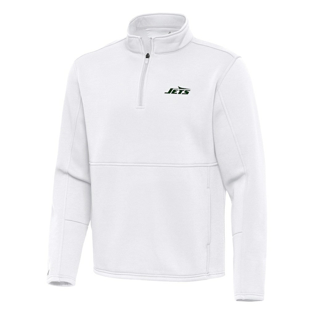 New York Jets Antigua Twist Quarter-Zip Pullover Jacket - White Pullover