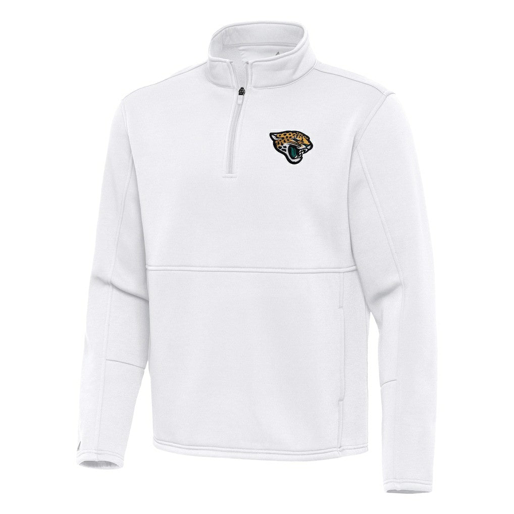 Jacksonville Jaguars Antigua Twist Quarter-Zip Pullover Jacket - White Pullover