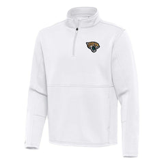 Jacksonville Jaguars Antigua Twist Quarter-Zip Pullover Jacket - White Pullover