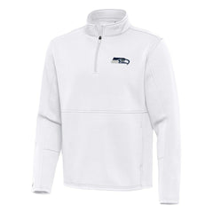 Seattle Seahawks Antigua Twist Quarter-Zip Pullover Jacket - White Pullover