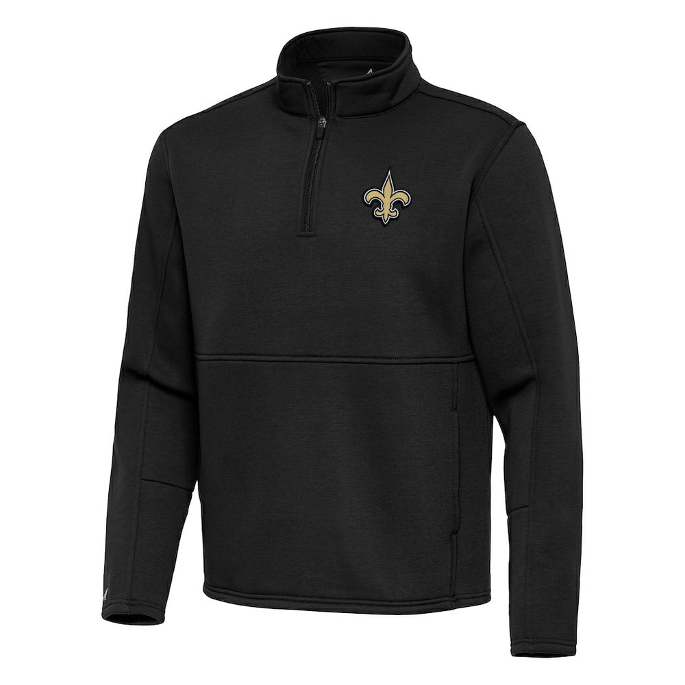 New Orleans Saints Antigua Twist Quarter-Zip Pullover Jacket - Black Pullover