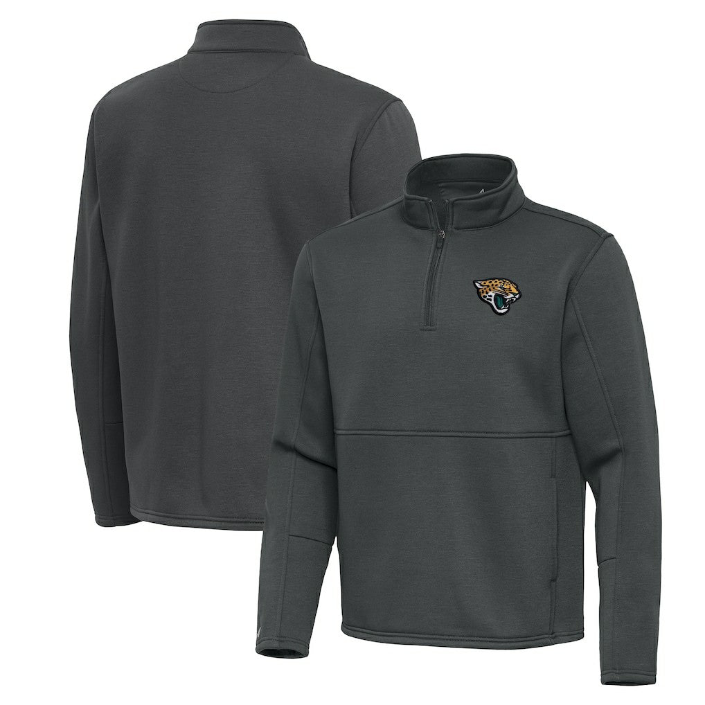 Jacksonville Jaguars Antigua Twist Quarter-Zip Pullover Jacket - Pewter Pullover