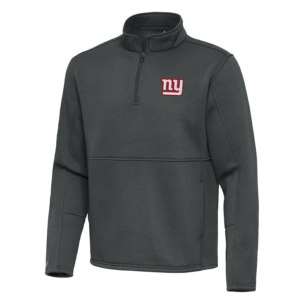 New York Giants Antigua Twist Quarter-Zip Pullover Jacket - Pewter Pullover