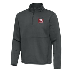 New York Giants Antigua Twist Quarter-Zip Pullover Jacket - Pewter Pullover