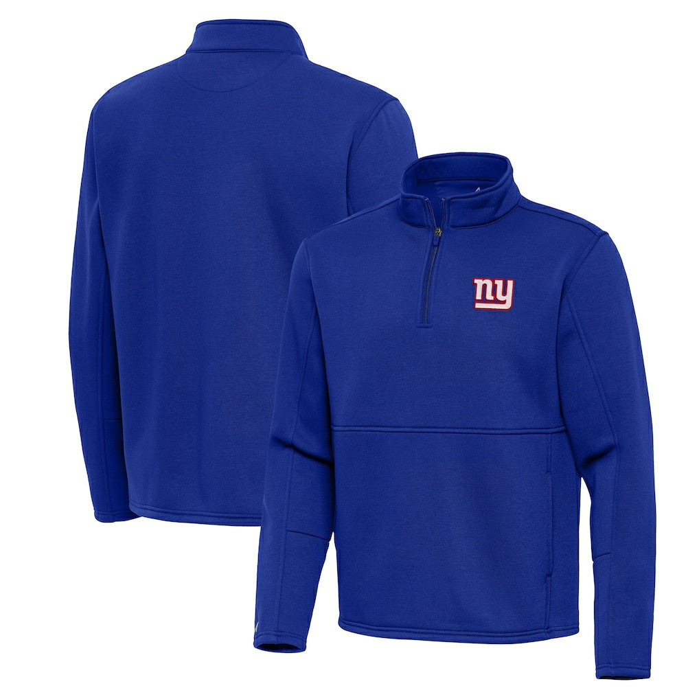 New York Giants Antigua Twist Quarter-Zip Pullover Jacket - Royal Pullover