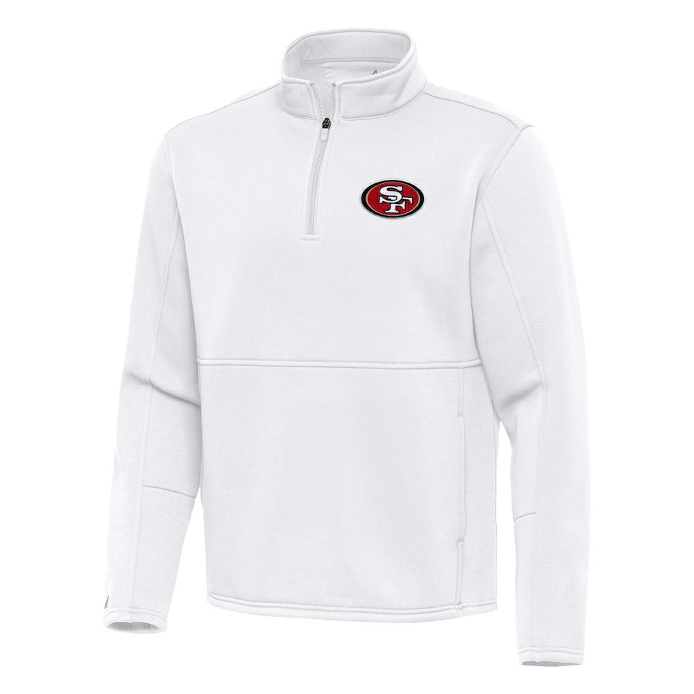 San Francisco 49ers Antigua Twist Quarter-Zip Pullover Jacket - White Pullover