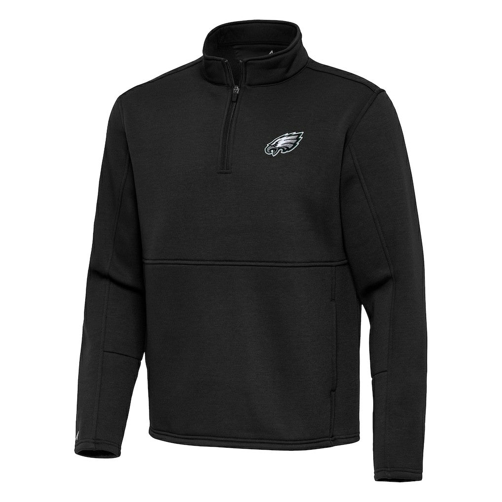 Philadelphia Eagles Antigua Twist Quarter-Zip Pullover Jacket - Black Pullover