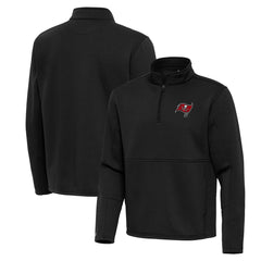 Tampa Bay Buccaneers Antigua Twist Quarter-Zip Pullover Jacket - Black Pullover