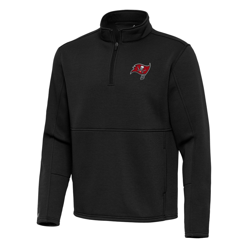 Tampa Bay Buccaneers Antigua Twist Quarter-Zip Pullover Jacket - Black Pullover